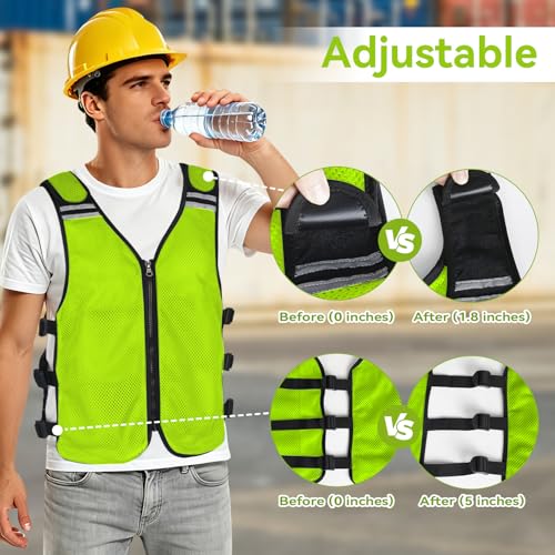 KkaFFe Cooling Vest for Hot Weather, Adjustable Cooling Jacket Safety Vest/Running Lightweight Vest/Reflective Vest/Ice Vest