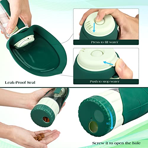 TIOVERY Upgraded Dog Water Bottle, Portable Dog Cat Puppy Pet Water Dispenser Feeder with Drinking Cup and Food Container ...