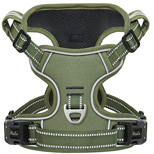 HEELE Dog Harness, Dog Harness for Small Medium Large Dogs No Pull Adjustable Padded Reflective Harness with Handle for Wa...