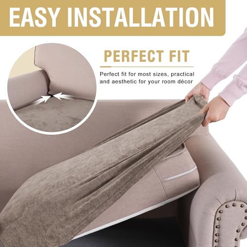 H.VERSAILTEX Stretch Mixed-Color Chenille Couch Cushion Cover Soft Sofa Covers Individual Seat Couch Slipcover Sets Furnit...