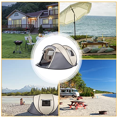 4 Person Easy Pop Up Tent for Camping,Waterproof Automatic Setup 2 Doors-Instant Family Tents with Vestibule & Porch, Larg...