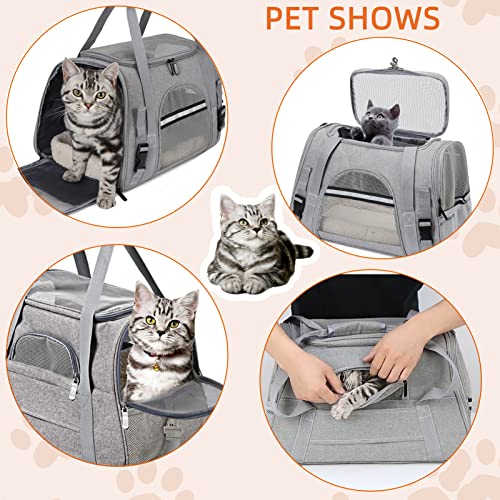 Pet Carrier Bag Airline Approved Up for Cats and Dogs Up to 20LBs, Soft Cat Carrier Dog Carrier Travel Kitten Carrier with...