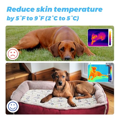 Fuz Bigaza Dog Cooling Mat, Pet Washable Non-Toxic Summer Dogs Cats Cooling Pads Sleeping Kennel Mats Cool Ice Blanket for...
