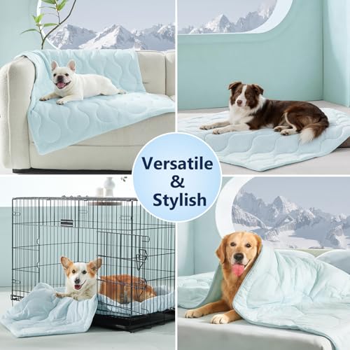 MIXJOY Cooling Blanket for Large Dogs Breathable, Dual-Sided Q-MAX>0.5, Lightweight Pet Cooling Throw Blanket Summer for S...
