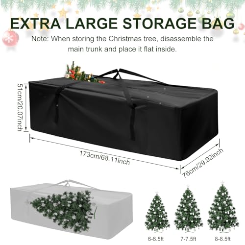 TMWEFUSC 2 Pack Patio Furniture Storage Bag Extra Large Protective Cushion Cover with Zippered Waterproof for Patio Furnit...