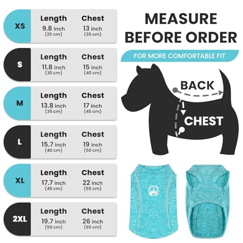 PETCARE Dog Shirt Clothes for Small Medium Dogs Cats Reflective Soft Stretchy Sun Protection Dog T-Shirts Cooling Vest Pup...