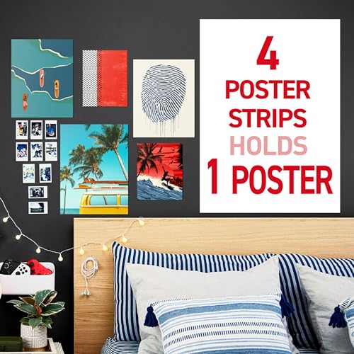 Command Poster Strips Value Pack, 60 Strips Damage-Free Poster Hangers, No Tools Requried, Great for Home, Room, Wall, Off...