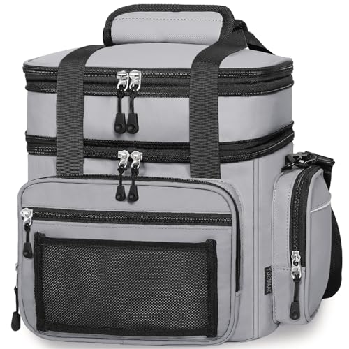 Expandable Lunch Box Cooler Bag - Insulated Heavy Duty Lunch Bag for Men Women - Large Lunchbox for Adults Work Outside Pi...