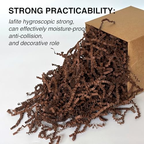 Corlcol 2LB Crinkle Paper Shred Filler for Gift Box Bag and Basket On Holidays(Dark Brown)