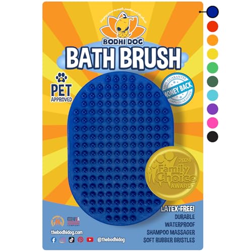 Bodhi Dog Shampoo Brush - Pet Grooming & Bath Supplies for Dogs and Cats - Bath Brush for Long & Short Hair - Premium Scru...