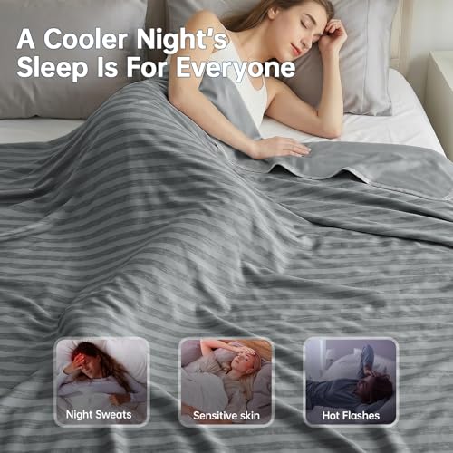 Guohaoi Cooling Throw Blanket for Hot Sleepers,Arc-Chill Q-Max >0.5 Cool Fiber,100% Oeko-Tex Certified Lightweight Summer ...