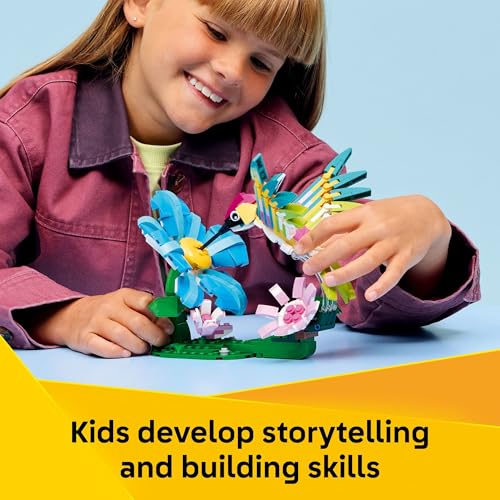 LEGO Creator 3 in1 Wild Animals: Colorful Hummingbird Building Toy for Girls, Boys, & Kids, Ages 8+ - Build a Bird, Butter...