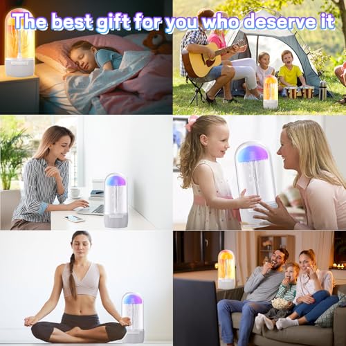 Jellyfish Bluetooth Speaker Lamp for Kids Teens Adults, Color Changing LED Night Light with 7 Dynamic Modes, Portable Wire...