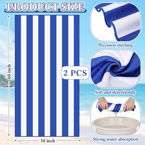 Yalikop 4 Pcs Foldable Seat for Poolside Chairs with Bag Portable Outdoor Beach Chairs with 30" x 60" Stripe Pool Beach To...
