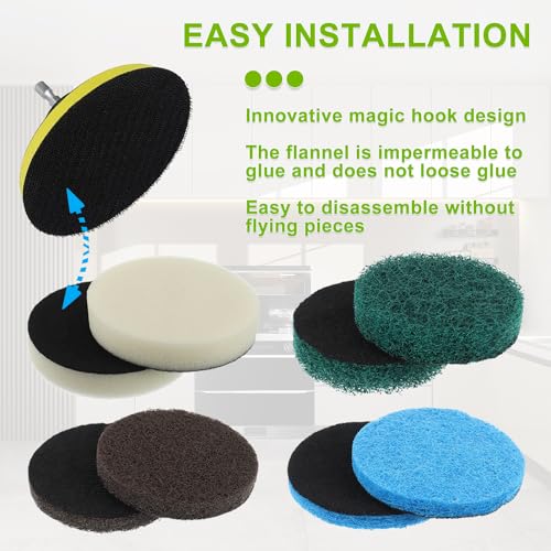 EPLZON 16pcs Electric Cleaning Brush Pad Set 4 Foam Pads 4 Kitchen Mats 4 Performance Pads 4 Microfibre Pads fit for Dreme...