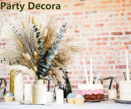 Green Pampas Grass Boho Bouquet – Exquisite Lavender and Eucalyptus Dried Flower Arrangements for Western Boho Decor – Rus...