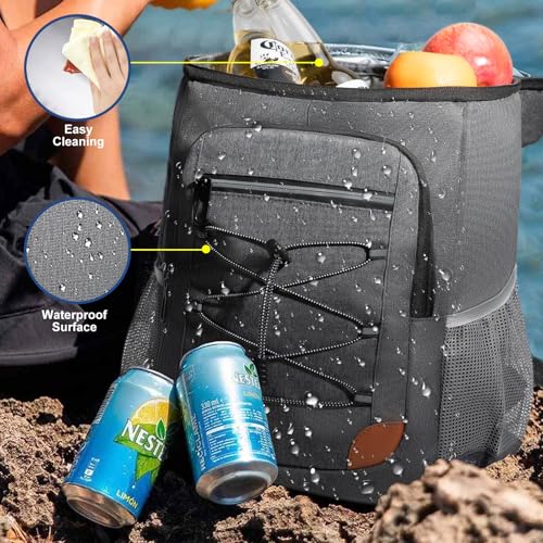 Backpack Cooler Insulated Leak Proof, Lightweight Soft Sided Cooler Backpack for Men Women, Waterproof Beach Cooler Bag Lu...