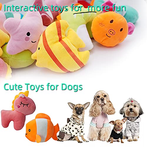 YUNKINGDOM 27 Pack Puppy Squeaky Toy,Different Designs Squeakers Pet Toys,Cute Bulk Plush Dog Toys,Small Dog