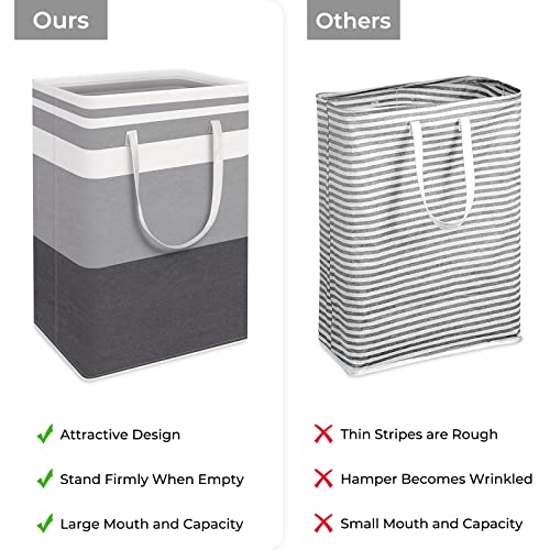 HomeHacks 2 Pack Large Laundry Baskets, Waterproof, Freestanding Laundry Hampers, Collapsible Clothes Hamper with Reinforc...