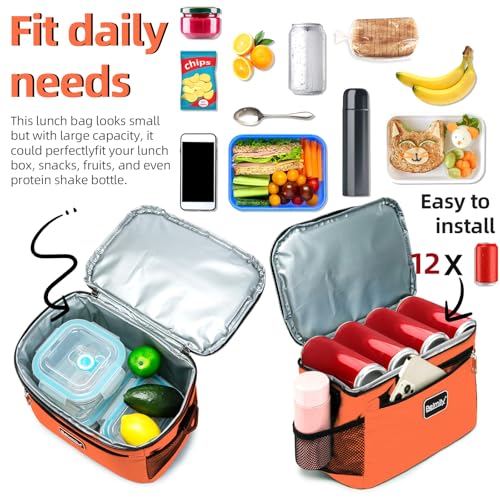 BEIMILY Lunch Box for Men/Women,Small Insulated Lunch Bag,Reusable LunchBox for work Picnic Beach,Leakproof Soft Cooler To...