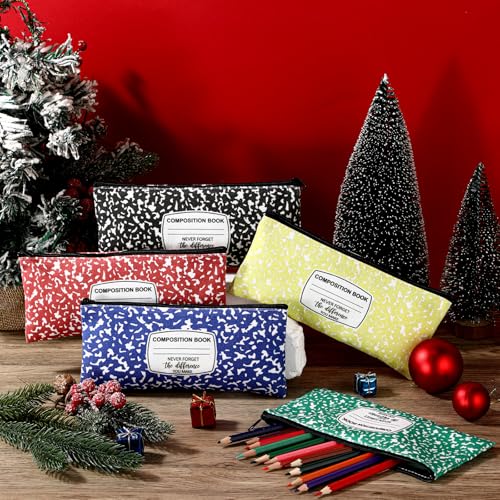 Epakh 15 Pcs Teacher Pencil Case Pouch 8.7 x 3.9 Inches Composition Teacher Appreciation Gifts Portable Pencil Bag with Zi...