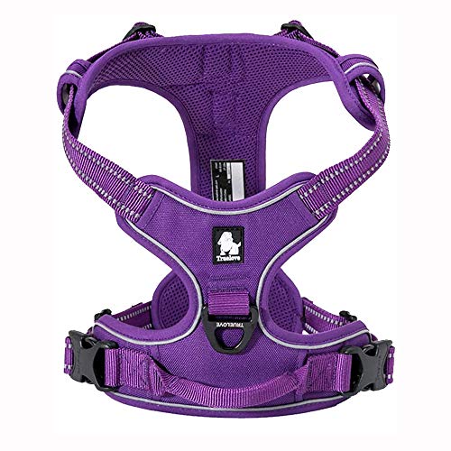 Truelove Adjustable No-Pull Dog Harness Reflective Pup Vest Harnesses Comfortable Control Brilliant Colors TLH5651(Purple,M)