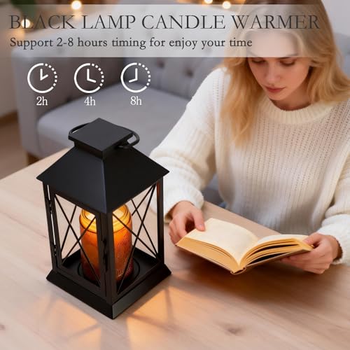 Candle Warmer Lamp with Timer,Compatible with 3 Wick Candles/Large Candel Jars,Vintage Lamp Candle Warmer Lantern,Dimmable...