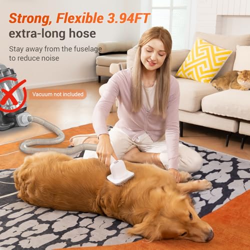 Afloia Dog Brush Vacuum Attachment - Pet Grooming Tool for Dogs & Cats (Vacuum Not Included), Compatible with 1-1.5" Round...