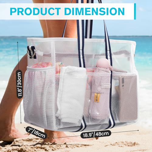 G4Free Waterproof Beach Tote Pool Bags for Women, Large Capacity Tote Bag With Wet Compartment for Weekender Travel