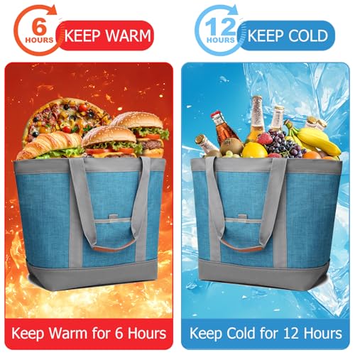 Awordo Insulated Cooler Bag Leakproof Thermal Insulation Collapsible Cooler Tote with Zippered, Reusable Cooler Bags