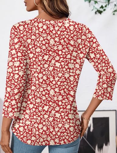LOMON Womens 3/4 Length Sleeve Tops V Neck Business Casual Blouses Summer Tees Shirts 2026