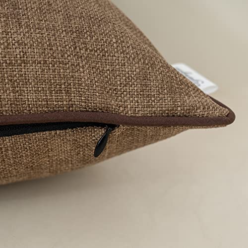 Yangest Patchwork Pillow Cover 18x18 Inch Luxury Cotton and Linen Cushion Cover Faux Leather Pillowcover for Couch Bedroom...