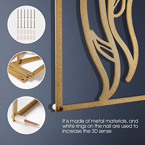 AGIOTA 3 Pcs Gold Wall Decor Above Bed Minimalist for Living Room Metal Line Art - Female Body, Gold Room Decor for Bedroo...