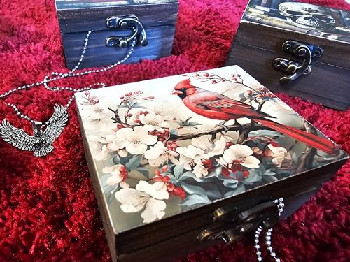 RK Collections Cardinal Trinket Box Small Jewelry Keepsake Box | Bird lovers Gift Idea, Animals Ornaments for Girls, Wome...