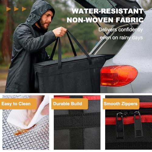 mosago Insulated Food Delivery Bag - Reusable Thermal Cooler Grocery Bags for Catering&Delivery, Pizza Carrier for Events,...