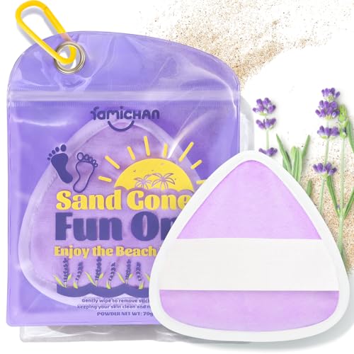 famichan Triangle Sand Remover Eraser Wipe, Beach Vacation Essentials for Women, Girls, Kids & Baby, Family Beach Must Hav...