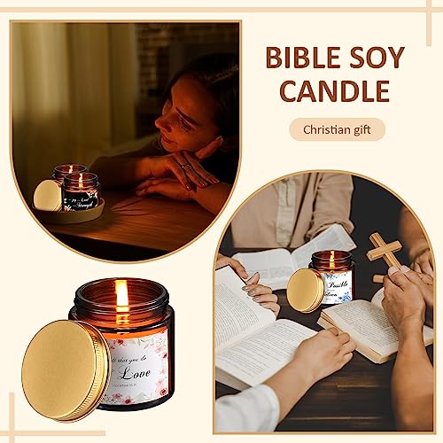 MTLEE 10 Jars Christian Religious Scented Candles 3.5oz Stress Relief Aromatherapy Gifts Natural Soy Decorative Long Lasti...
