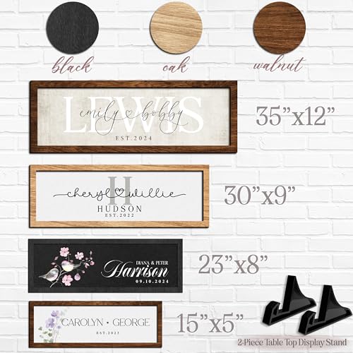 Personalized Sign for Couples, Family Sign w/Names and Date, Customized Wooden Sign for Wedding, Valentines Day Gifts for ...