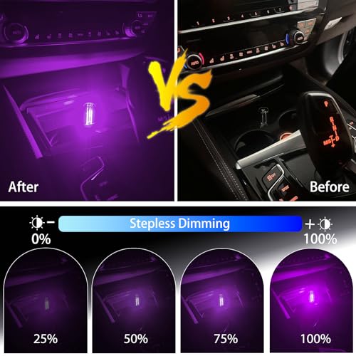 USB LED Night Light 4 Pack, RGB Glass Ambient Lights with Touch Control & Dimmable Brightness, Mini Plug in USB Lamp for C...
