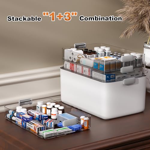 funest 4- Tier Medicine Storage Box Organizer Portable First Aid kit Box Sewing, Art, Craft with Handle, Multipurpose Medi...