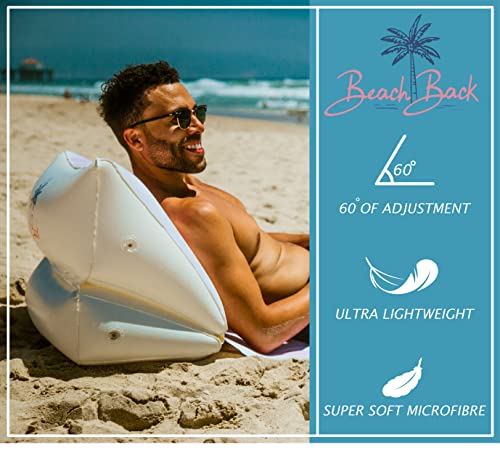 BeachBack Inflatable Beach Lounger - Beach Chair with Adjustable Back Support - Portable and Lightweight Air Sofa Chair fo...