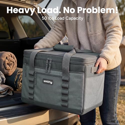 SMIRLY Cooler Bags Insulated – Collapsible Cooler, Portable Leakproof and Soft Sided - Large Foldable Ice Chest for Campin...