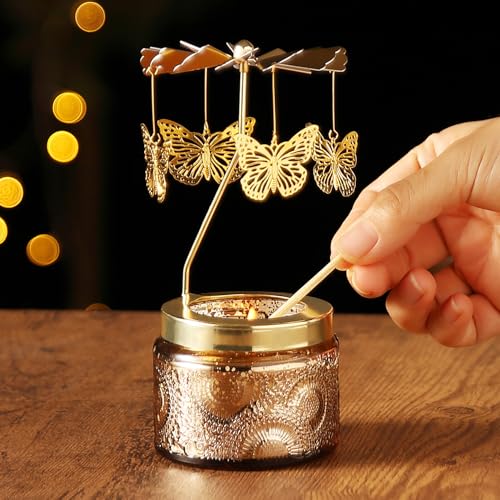 Candle Gifts for Women, Birthday Gifts for Mom Daughter Sister Wife, Unique Butterfly Gift for Friends Women, Rotatable Sc...