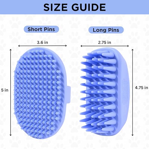 Dog Grooming Bath Brush, Pet Rubber Brush for Shower Scrubbing & Soothing Massage, Ideal for Long & Short Haired Dogs and ...