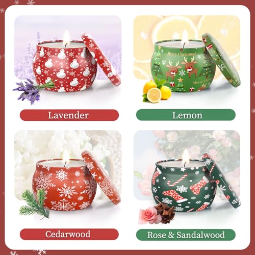 DeckTheHalls Christmas Candles, Scented Candles for Reading, Yoga, Dining, Bathing, Candle Set for Women & Men, Made with ...