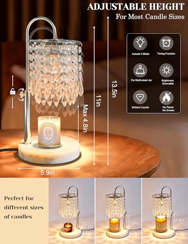 Candle Warmer Lamp with Timer Dimmable, Birthday Gifts for Women, Wax Melt Warmer for House Warming Gifts New Home Decor, ...