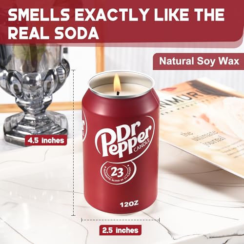 Doctor Pepper Candle - Smells Like the Real Soda - Cute Candles for Cool Gifts - Funny Candles for Any Occasion - Cute Thi...