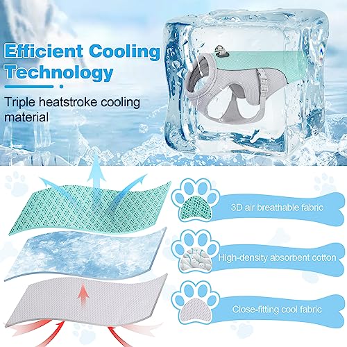Guzekier Dog Cooling Vest Dog Harness Cooler Jacket with Portable Water Bottle, for Walking Dog, Outdoor Camping and Hunti...