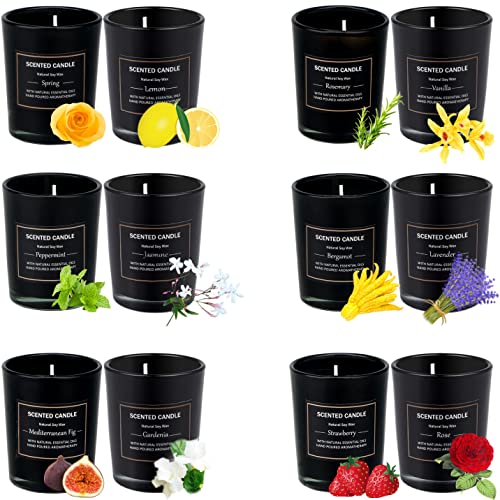 EUPNHY 12pcs 2.5oz Scented Candles Gift Set Soy Wax Decorative Candles for Home.