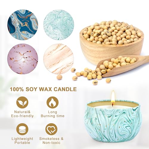 Candle Gifts - Scented Candles Gifts Set for Women, 4 Packs Aromatherapy Candles for Home Scented, 120H Long Burning Natur...